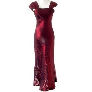 strapless open back dress May Queen MQ2000 - Quarter Sleeve Glitter Prom Dress 14 / Sage/Gold